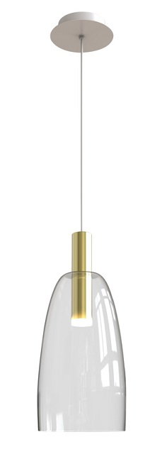 Złota lampa wisząca LED ze szklanym kloszem - V027-Totemi