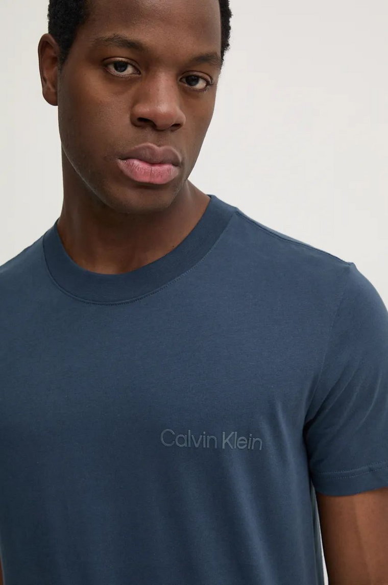 Calvin Klein Jeans t-shirt bawełniany męski kolor granatowy z nadrukiem J30J326402