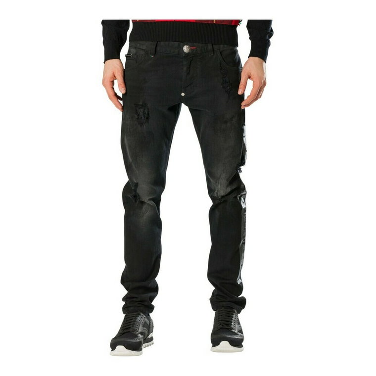 Klasyczne Czarne Spodnie Slim-fit Philipp Plein