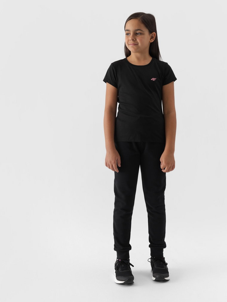 Spodnie dresowe joggery dziewczęce - czarne