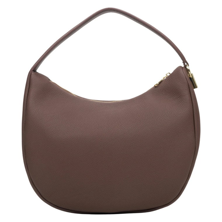 Women's Brown Crescent Bag made of Genuine Leather Estro Er00114203 Estro