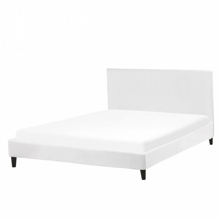 Łóżko welurowe 160 x 200 cm białe FITOU kod: 4251682244015