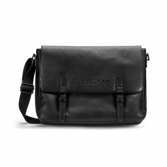 Farmhood Memphis Briefcase Messenger Skórzany 38 cm Komora na laptopa black