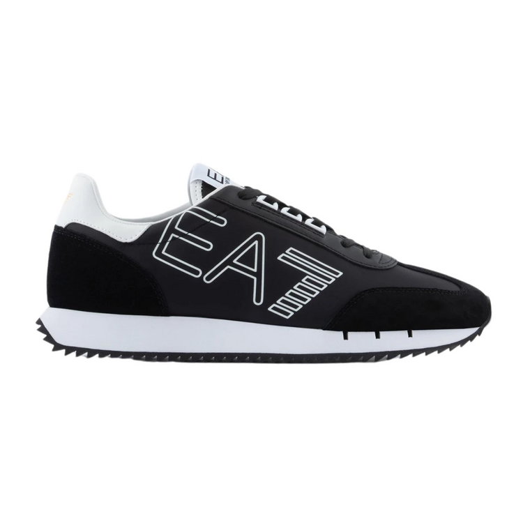 Vintage Czarne i Białe Sneakersy Emporio Armani EA7