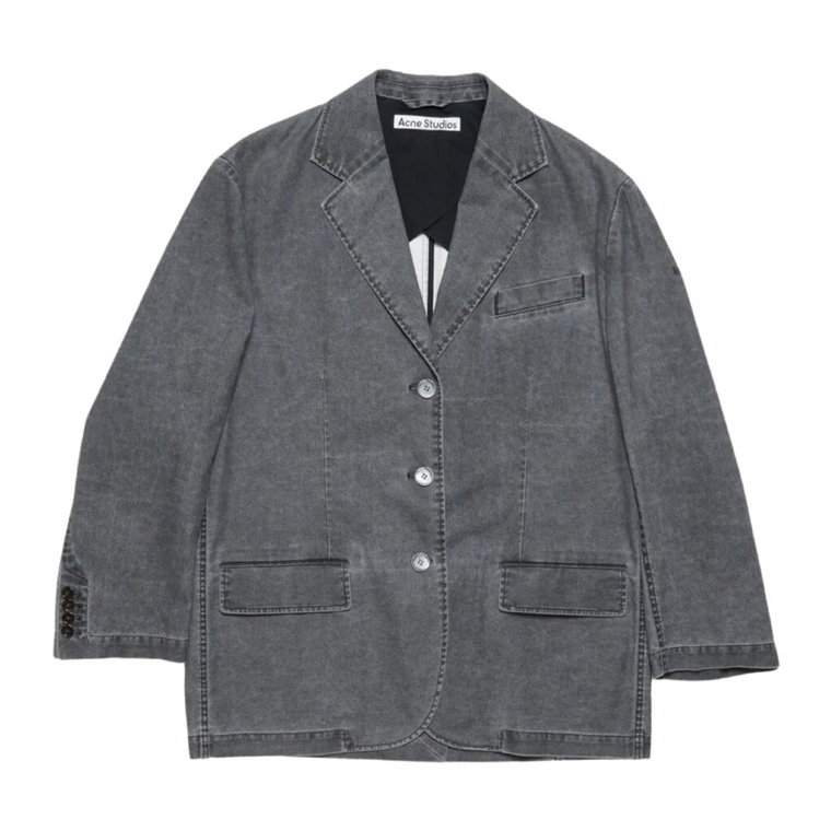 Oversized Czarny Wyprany Denim Blazer Acne Studios