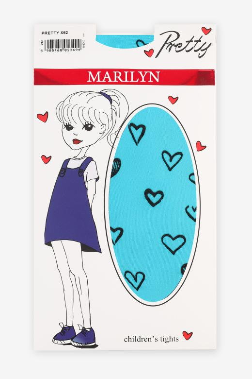 Rajstopy dziecięce z mikrofibry w serduszka Pretty X62 Marilyn