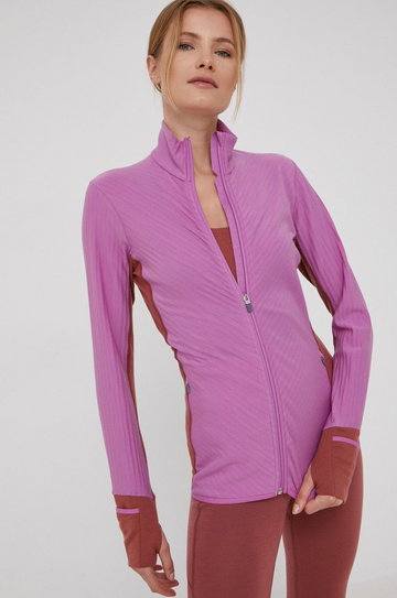 Icebreaker bluza sportowa Descender damska kolor fioletowy gładka
