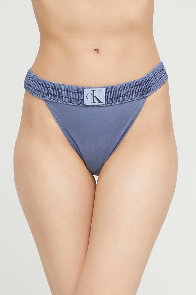 Calvin Klein biustonosz kąpielowy kolor granatowy lekko usztywniona miseczka