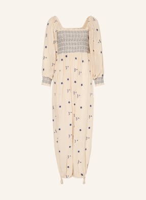 Free People Kombinezon Muślinowy Dahlia Z Haftami beige