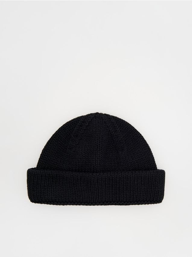 Reserved - Bawełniana czapka beanie - czarny