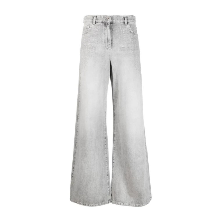 Mineral Gray Wide Leg Spodnie Patrizia Pepe