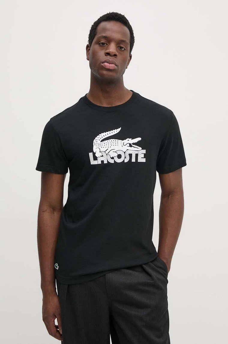 Lacoste t-shirt męski kolor czerwony z nadrukiem TH2508