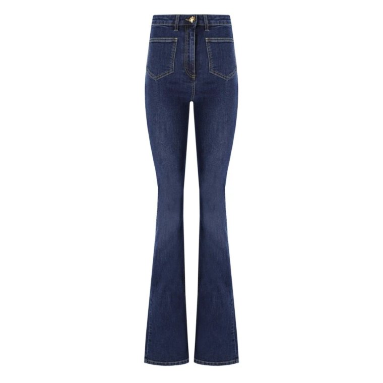 Ciemnoniebieskie Dzwony Jeansy Elisabetta Franchi