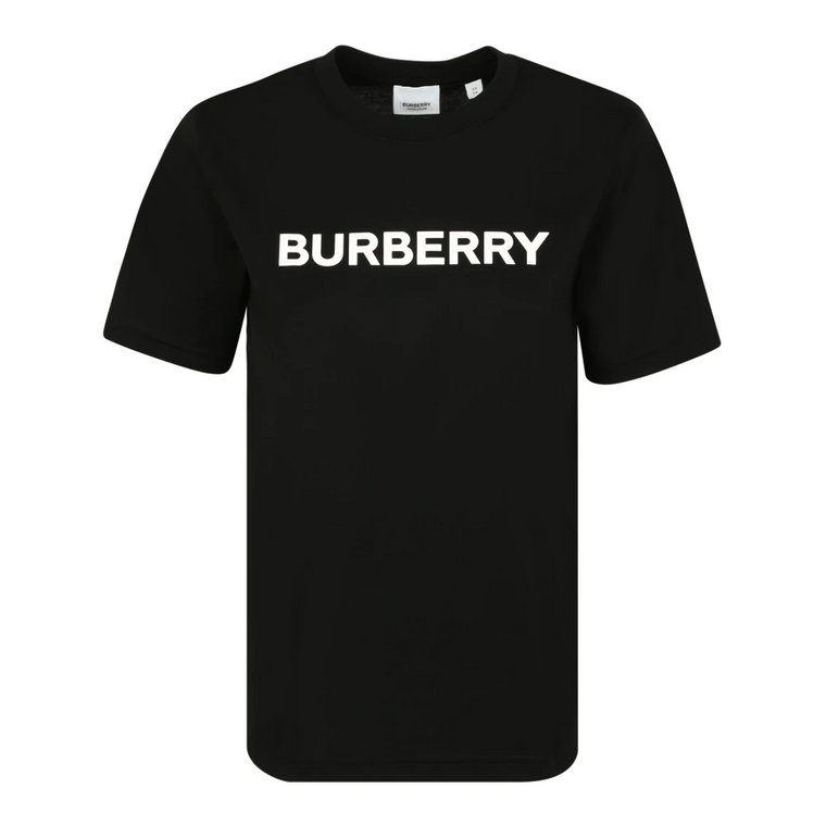 Luksusowa Czarna Bawełniana Koszulka Burberry