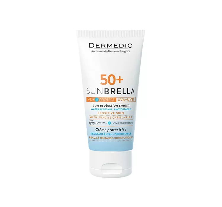 DERMEDIC SUNBRELLA KREM OCHRONNY DO TWARZY SKÓRA Z PROBLEMAMI NACZYNIOWYMI SPF 50+ 50G