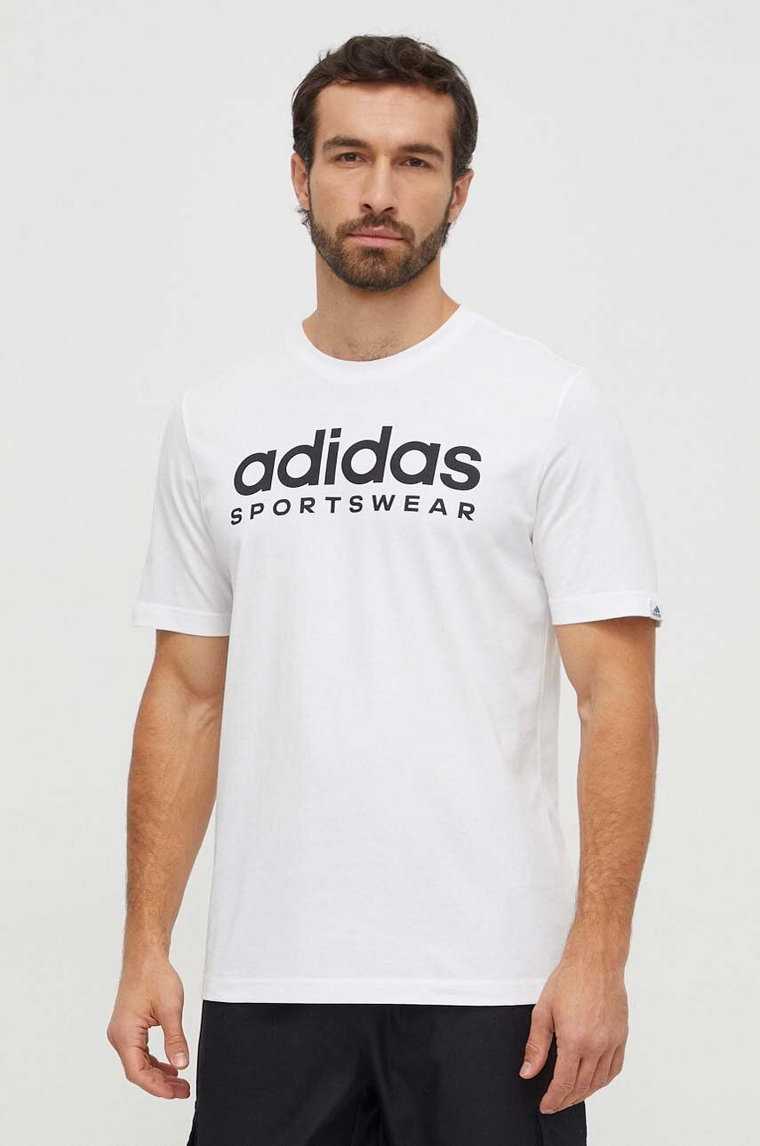 adidas t-shirt bawełniany męski kolor biały z nadrukiem IW8835