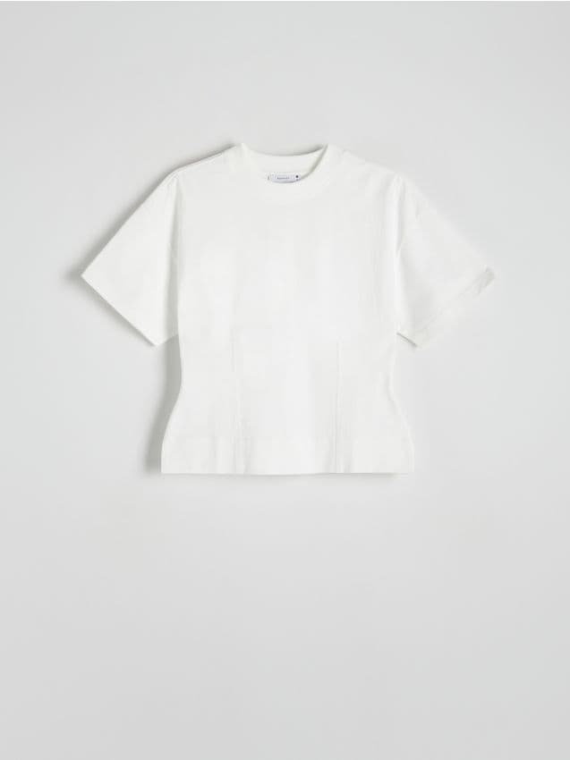 Reserved - Taliowany t-shirt - biały