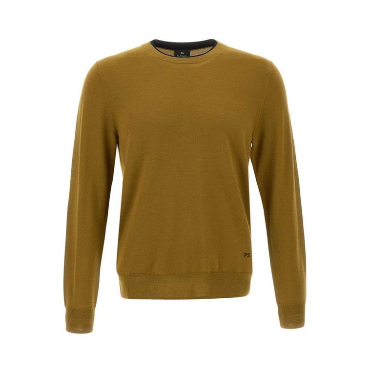 Męski wełniany sweter w kolorze khaki PS By Paul Smith