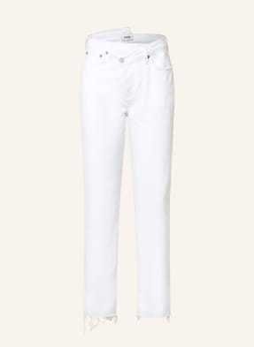 Agolde Jeansy Straight Criss Cross weiss