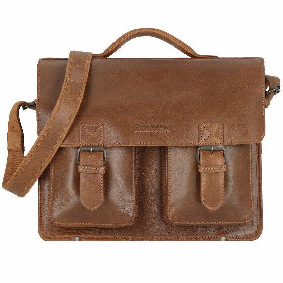 Greenland Nature Nature Briefcase Leather 39 cm cognac