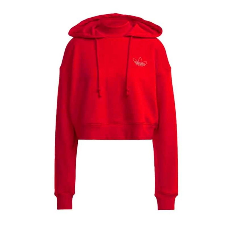 Oversize Czerwony Sweter z Kapturem dla Kobiet Adidas Originals