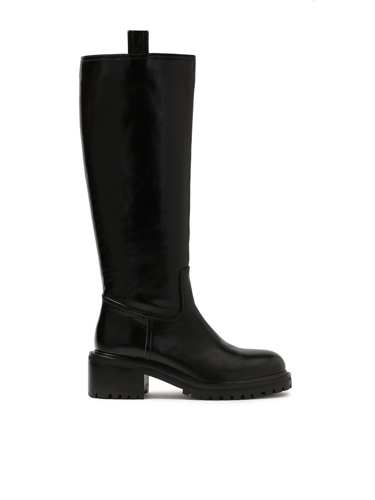 Skórzane kozaki damskie typu riding boots