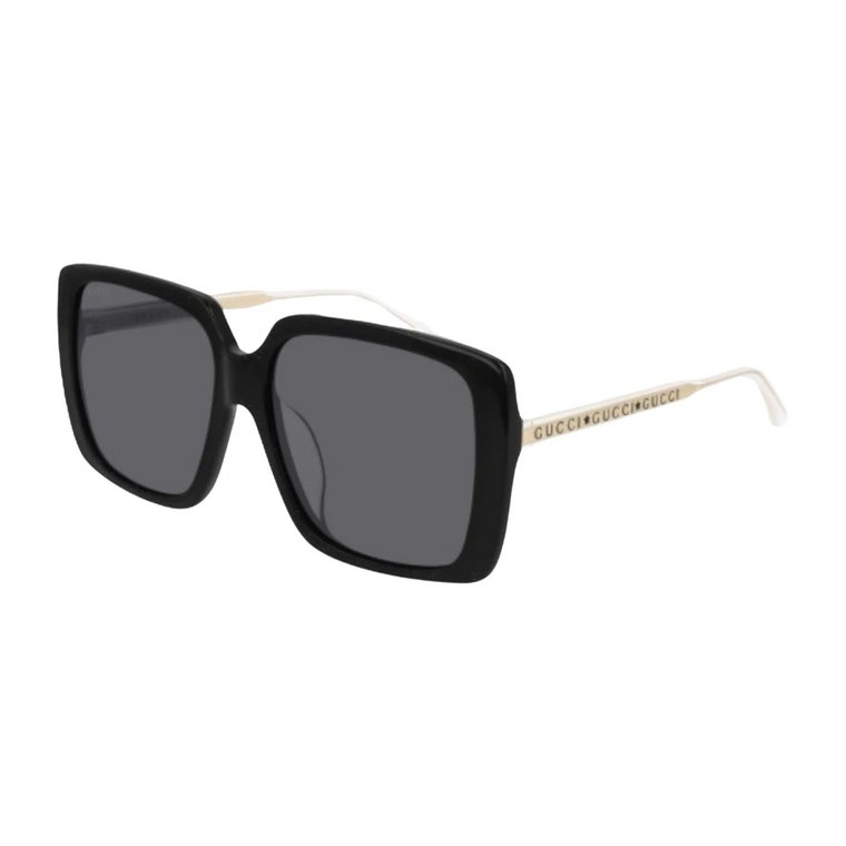 Czarne Crystal Grey Oversize Okulary przeciwsłoneczne Gucci