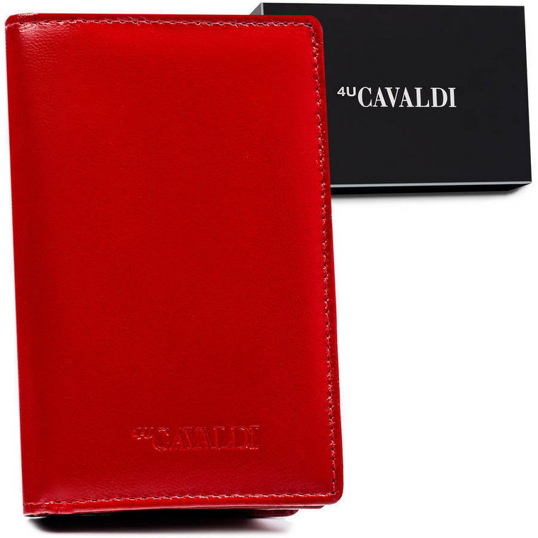 Skórzany portfel damski z dużą sekcją na karty płatnicze  Cavaldi
