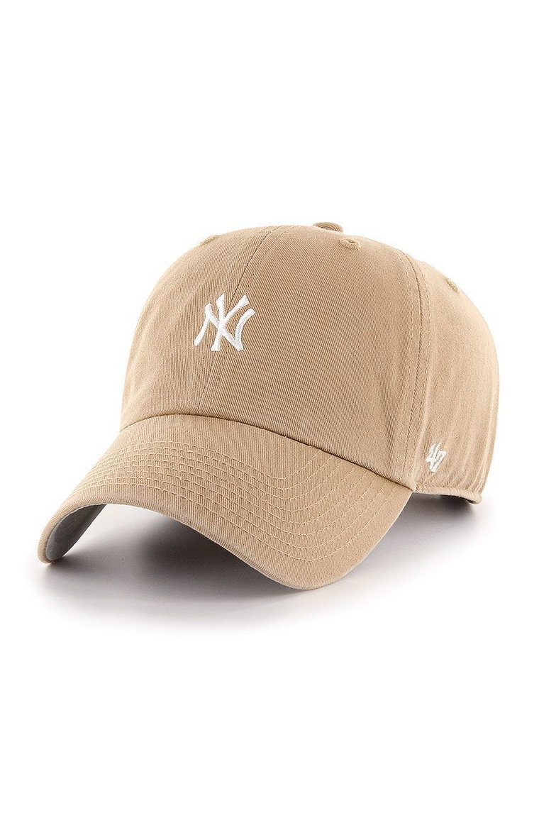 47brand Czapka MLB New York Yankees kolor beżowy z aplikacją  B-BSRNR17GWS-KH