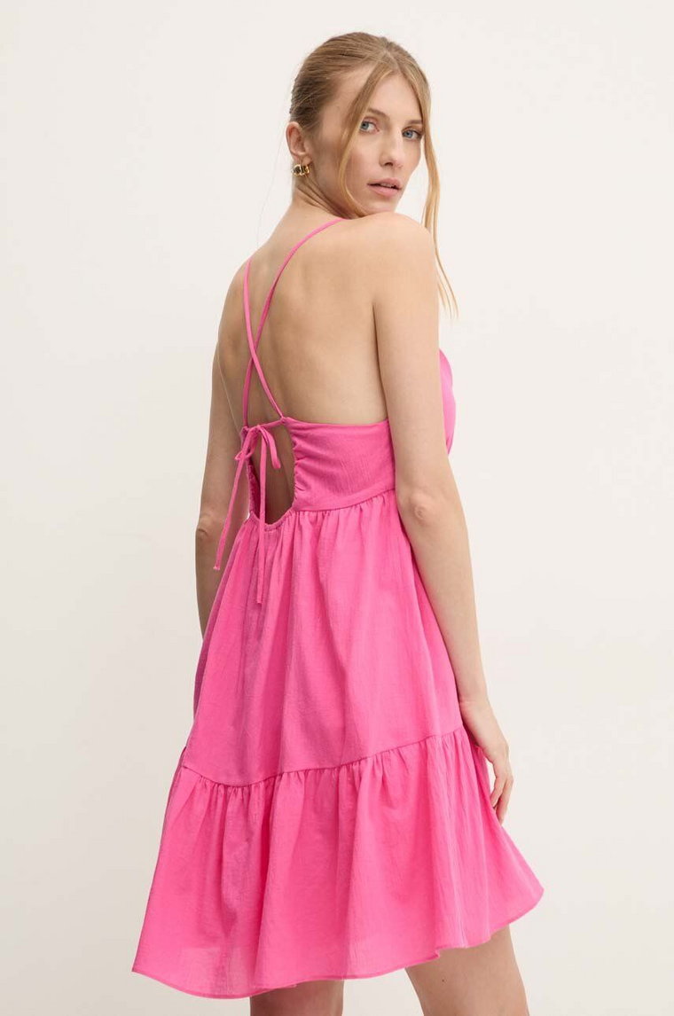 Answear Lab sukienka bawełniana kolor różowy mini rozkloszowana