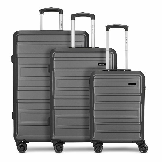 Worldpack New York 2.0 4 kółka Zestaw walizek 3-części black-metallic