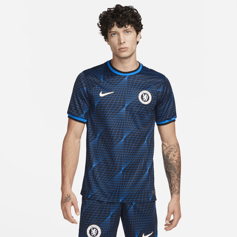 Męska koszulka piłkarska Nike Dri-FIT Chelsea F.C. Stadium 2023/24 (wersja wyjazdowa) - Niebieski