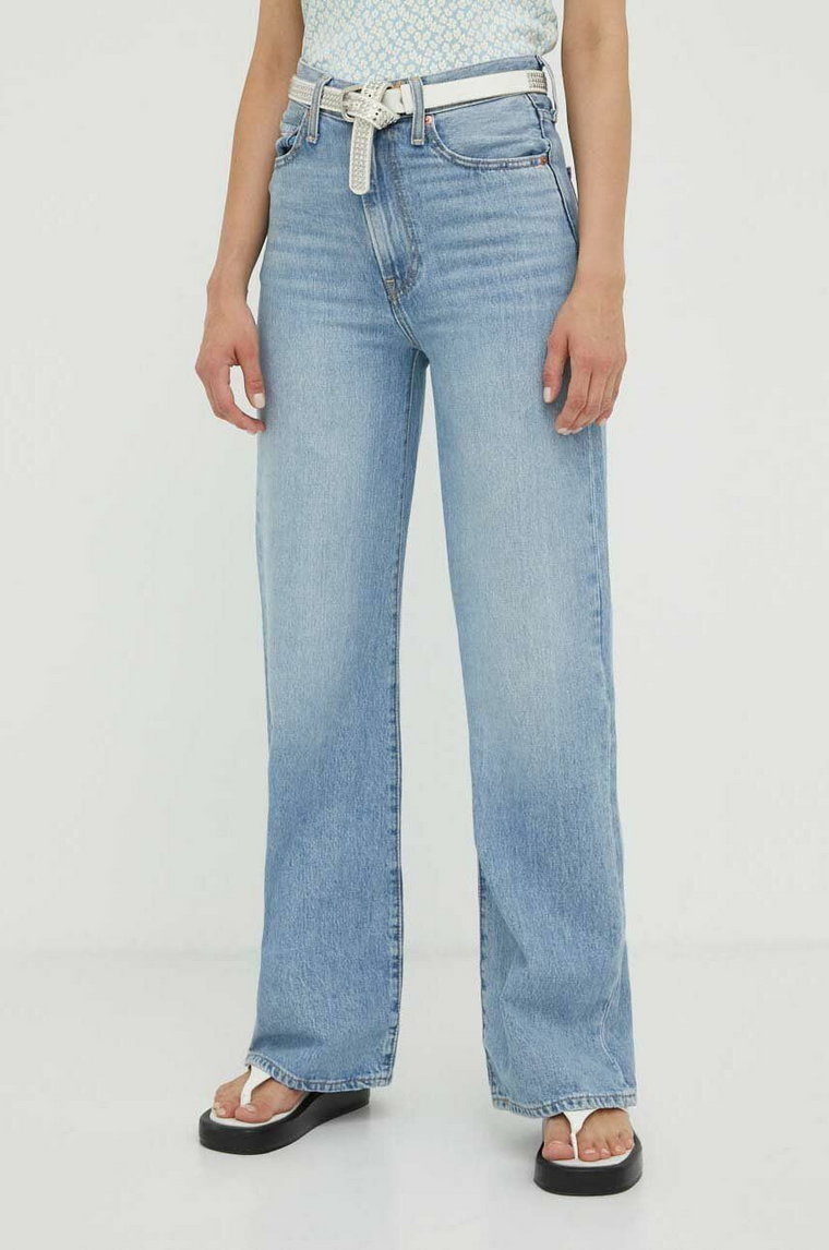 Levi's jeansy RIBCAGE WIDE LEG H223 damskie kolor niebieski