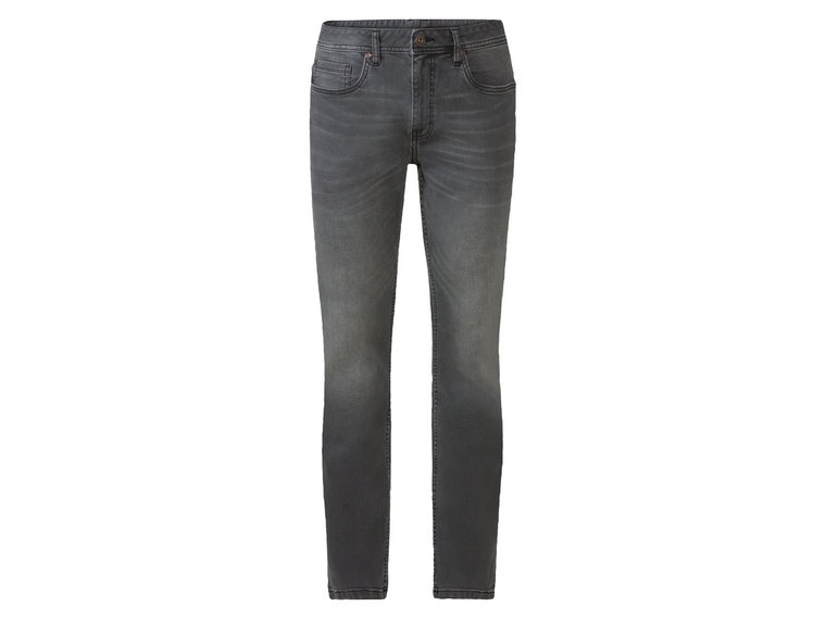 LIVERGY Jeansy męskie slim fit (52 (36/30), Szary)