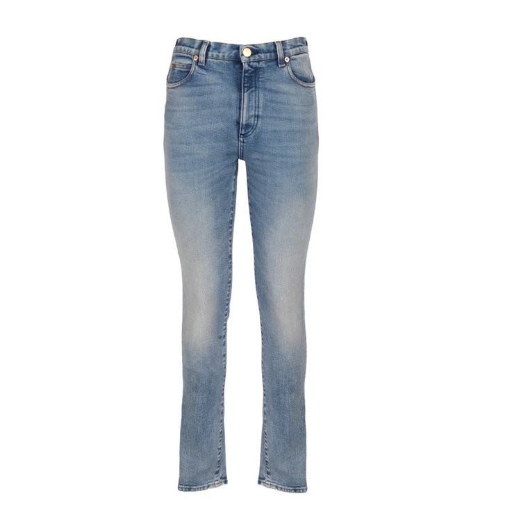 Niebieskie Stonewashed Skinny Jeans Gucci