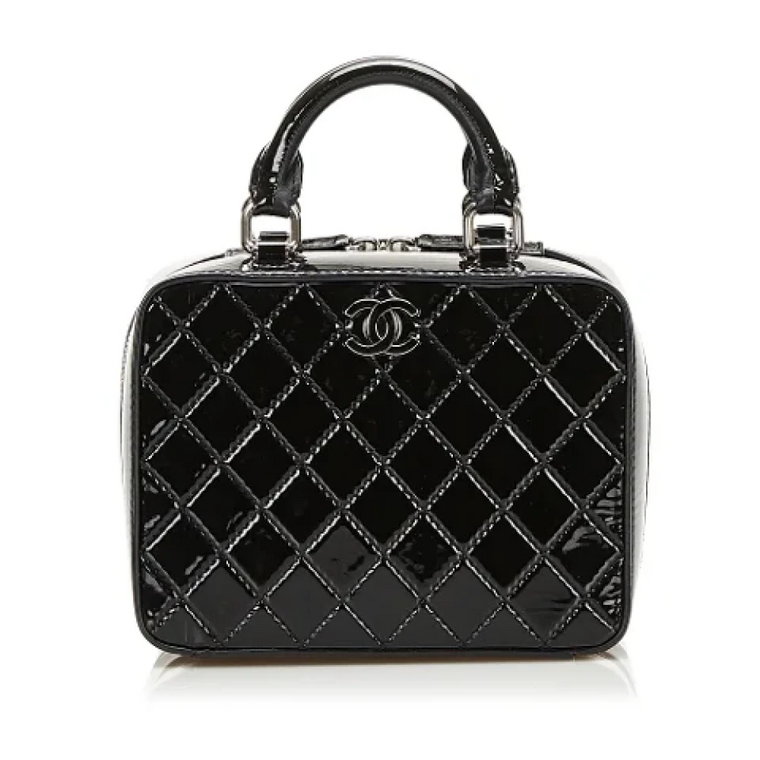 Czarny skórzany Chanel Vanity Case Chanel Vintage