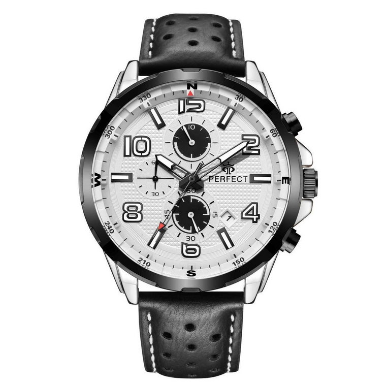 Czarny zegarek męski pasek duży solidny Perfect CH05L