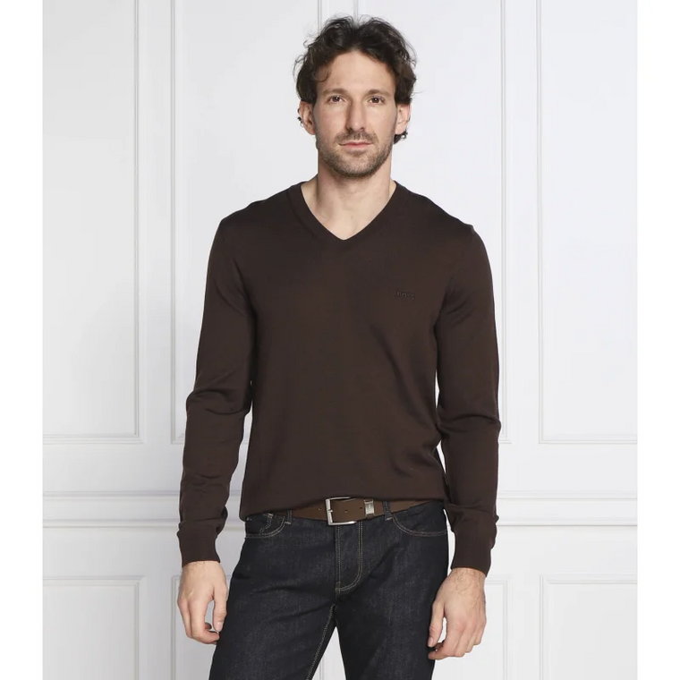 BOSS BLACK Wełniany sweter Baram-L | Regular Fit