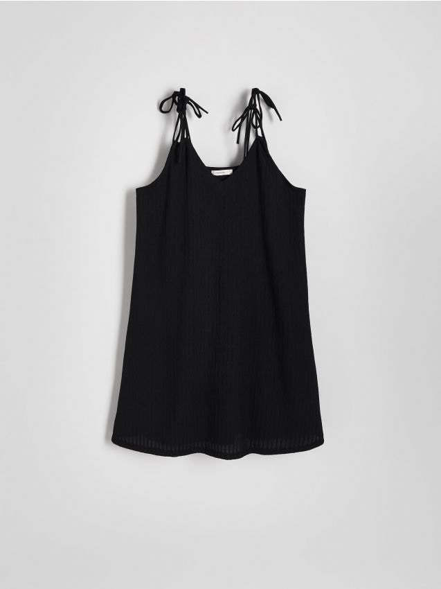 Reserved - Sukienka mini na ramiączkach - czarny