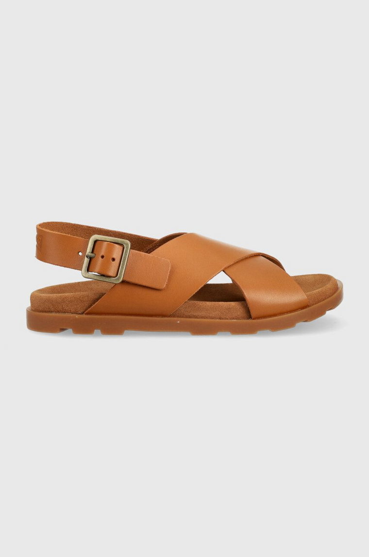 Camper sandały skórzane dziecięce kolor brązowy
