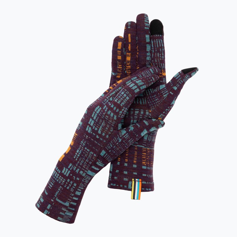 Rękawiczki trekkingowe Smartwool Thermal Merino purple iris digi plaid