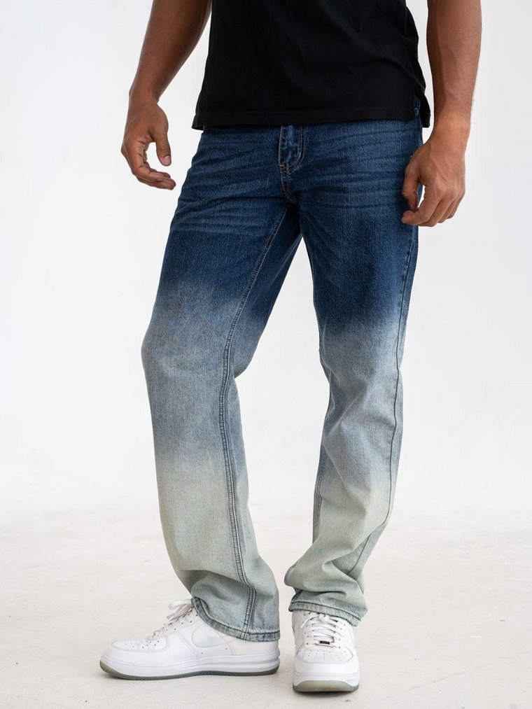 Spodnie Jeansowe Męskie Niebieskie / Białe Royal Blue Gradient