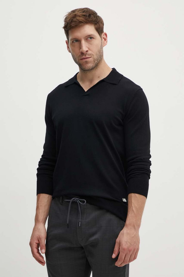 Karl Lagerfeld sweter męski kolor czarny lekki 543307.655085