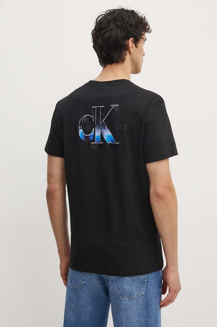 Calvin Klein Jeans t-shirt bawełniany męski kolor czarny z nadrukiem J30J325683