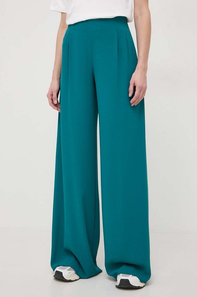 MAX&Co. spodnie damskie kolor zielony proste high waist 2416131061200