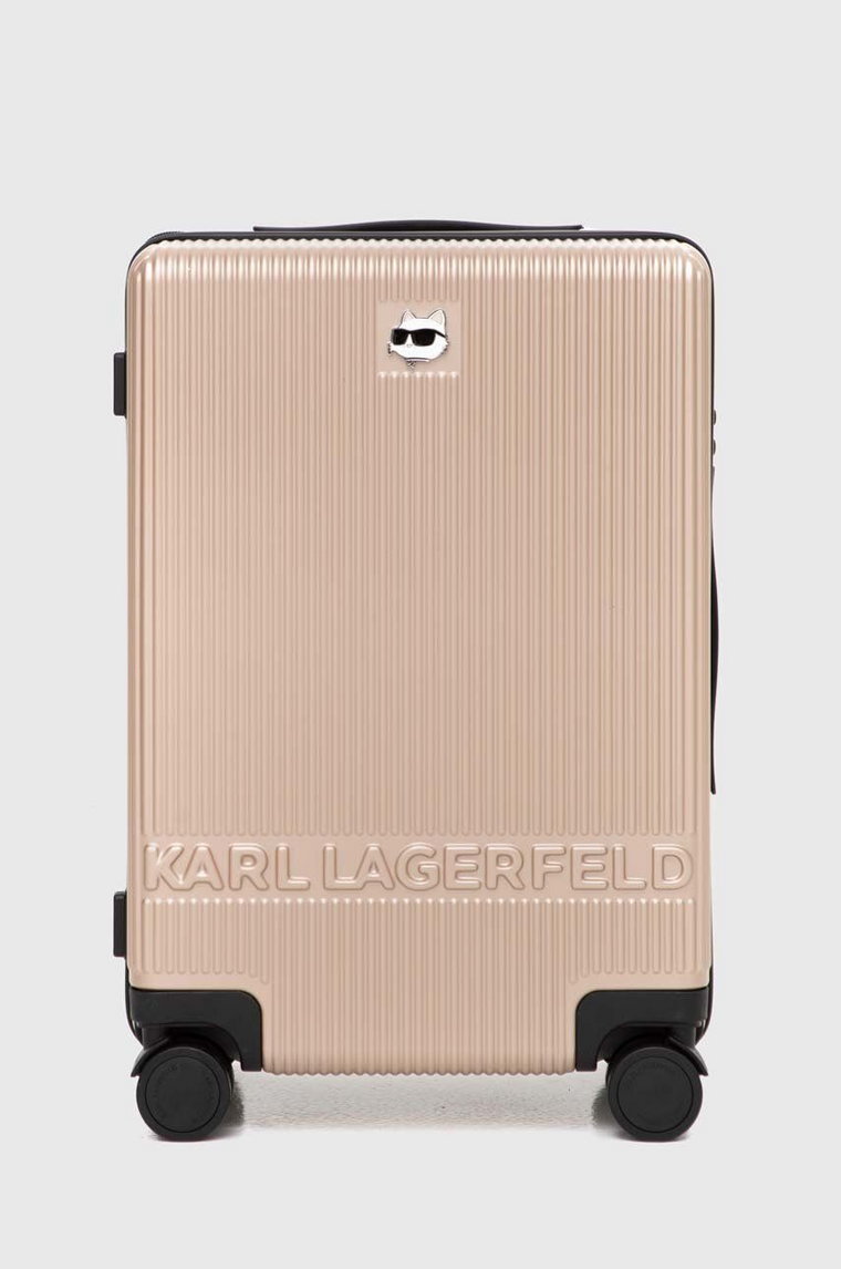 Karl Lagerfeld walizka kolor beżowy