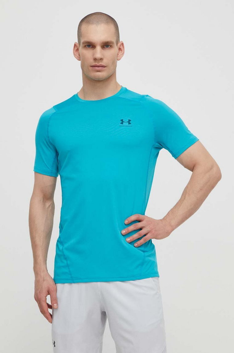 Under Armour t-shirt treningowy kolor turkusowy gładki 1361683