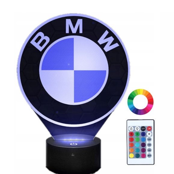 Lampka nocna z imieniem logo bmw 3d led grawer