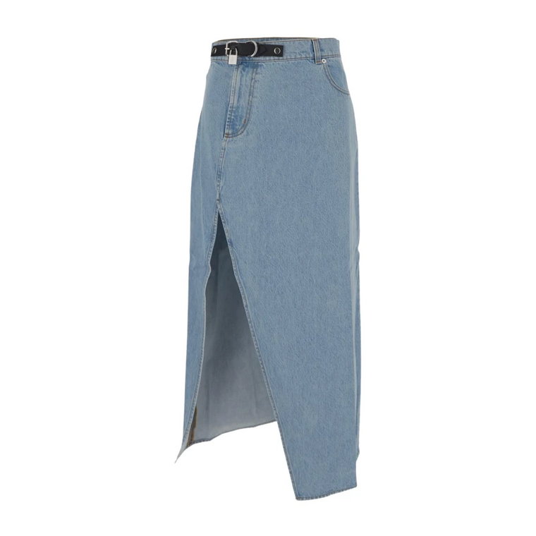 Długa spódnica jeansowa z paskiem z kłódką JW Anderson