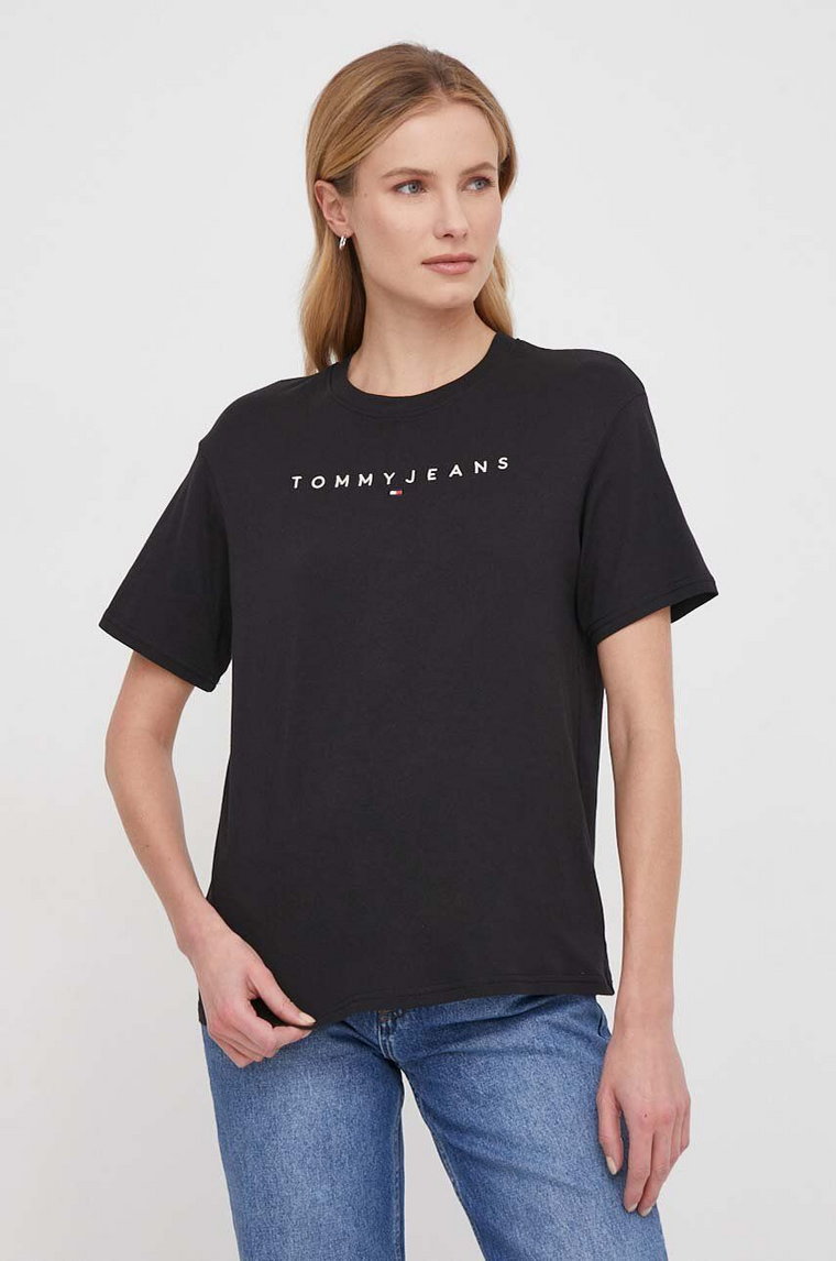 Tommy Jeans t-shirt bawełniany damski kolor czarny DW0DW17836